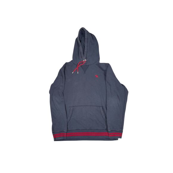 Abercrombie And Fitch Men’s Hoodie Sweatshirt Size XL Navy Blue Moose Y2K? - Picture 1 of 16